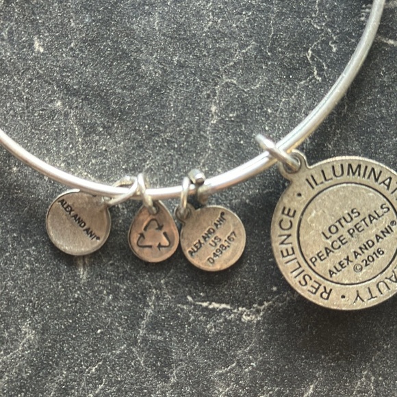 Alex and Ani Lotus Peace Petals III Expandable Rafaelian Bangle Bracelet - Picture 3 of 4